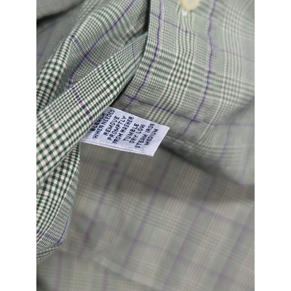 Vtg Blue Tag Polo Ralph Lauren‎ Long Sleeve Button Down Large Shirt Purple Green